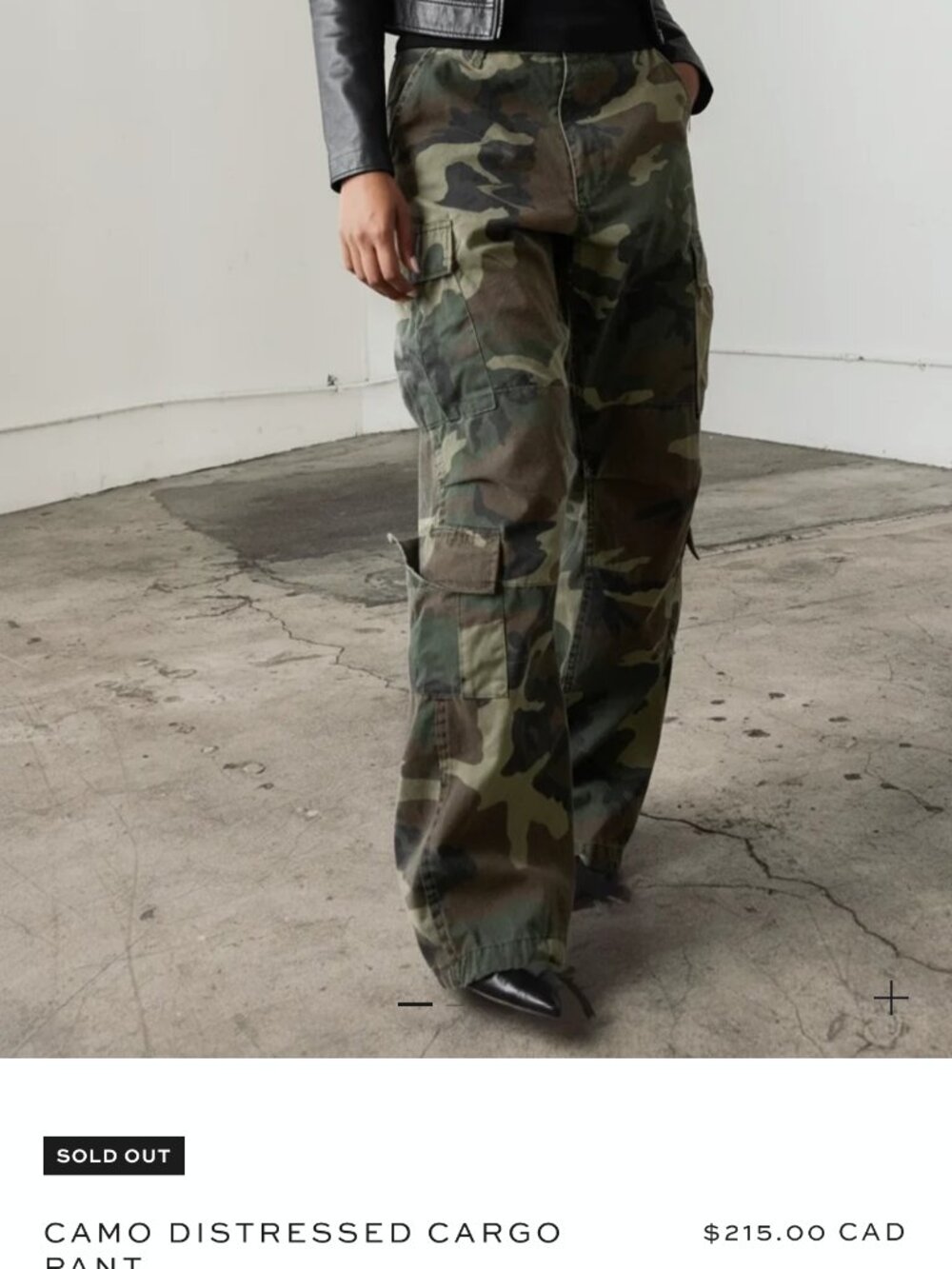 Local European Camo Distressed Cargo Pant - S/M